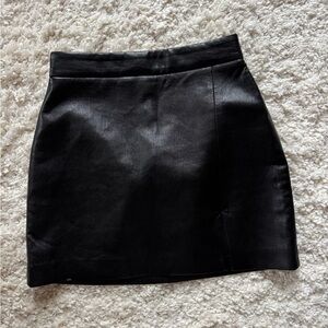 Aritzia Wilfred Black Leather Mini Skirt